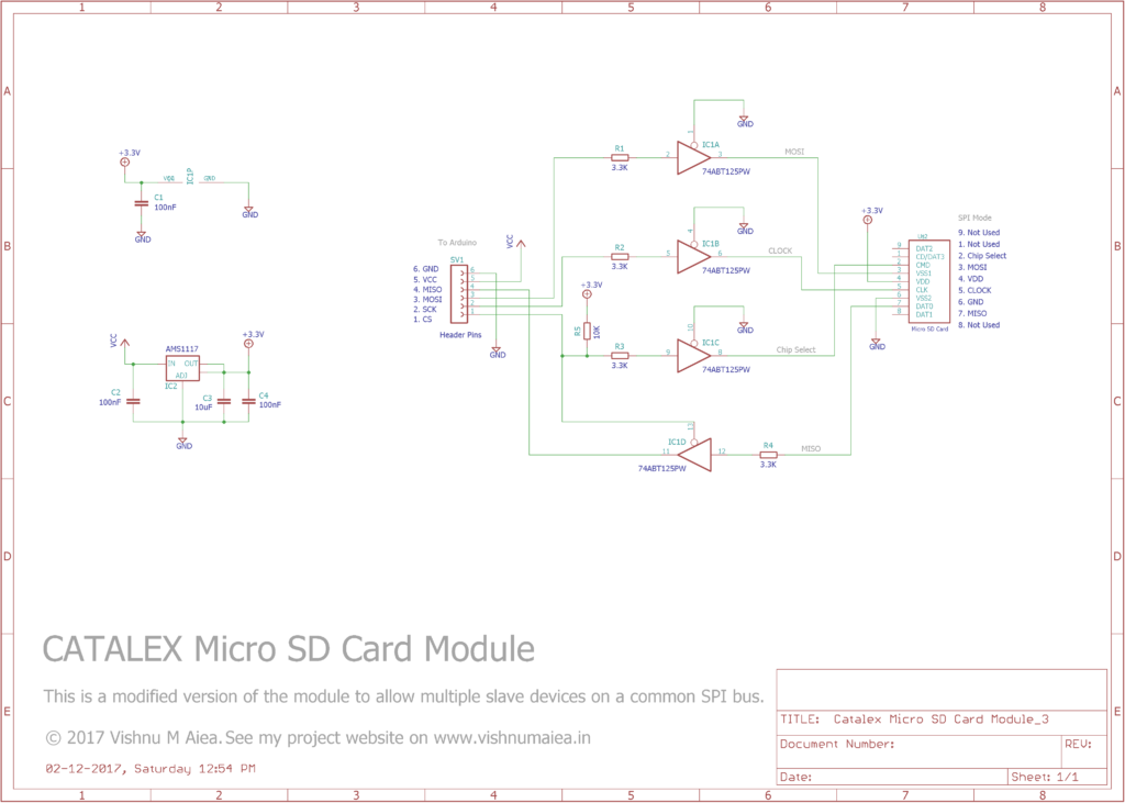 Catalex Micro SD Card Module Arduino Modified