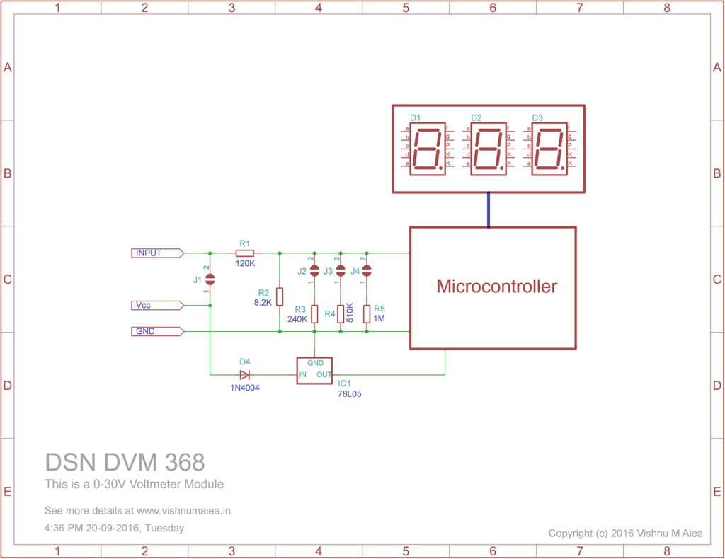 DSN-DVM-368 Voltmeter module schematic