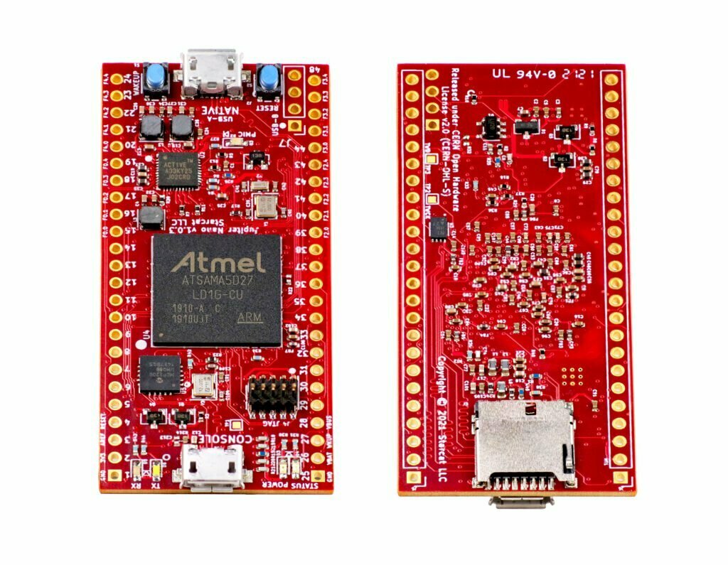 Starcat-Jupiter-Nano-ATSAMA5-Microprocessor-Development-Board-PCB-Top-Bottom-2