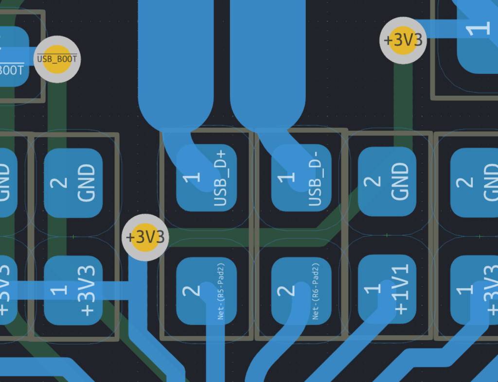 Mitayi-Pico-RP2040-r0.2-Differential-USB-Traces-Connecting-to-Resistors--KiCad-CIRCUITSTATE-Electronics-01