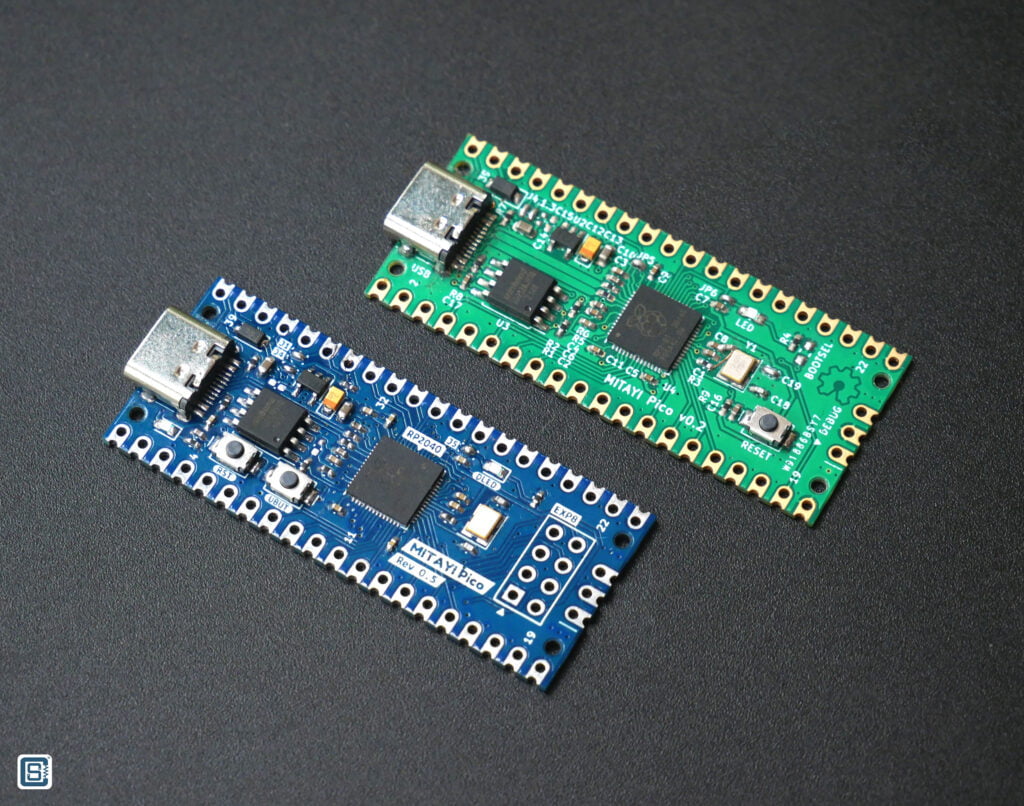 MITAYI Pico RP2040 revision r0.5 and r0.2 board comparison