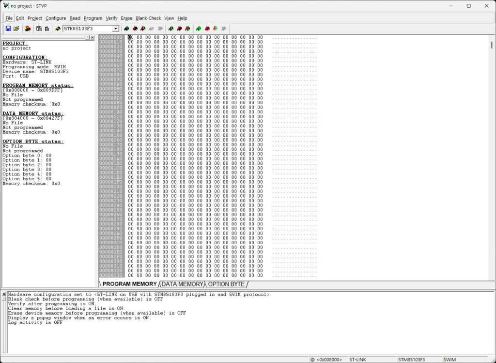 Learn Microcontroller with STM8S Part 2 STVP Main Screen by CIRCUITSTATE Electronics