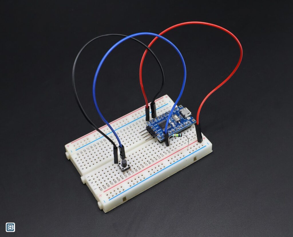 Connecting Push-Button to STM8S Blue Board Wiring by CIRCUITSTATE Electronics