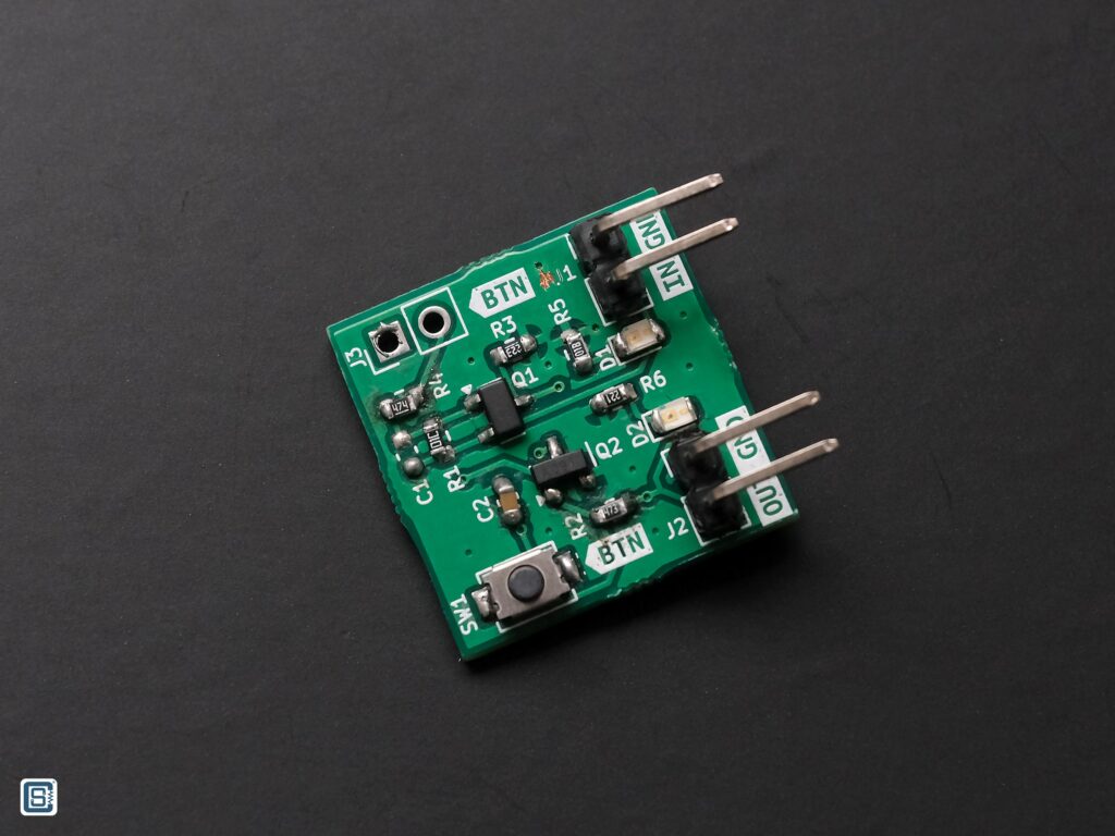 PBSEQ-D2 Soft-Latching Power Sequencer Circuit using Mosfets and Push-Button PCB Front by CIRCUITSTATE Electronics